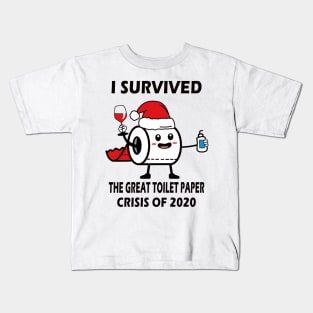 I survived the great Toilet Paper crisis of 2020 Merry Christmas Kids T-Shirt